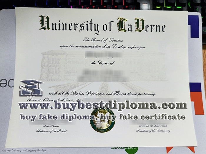 University of La Verne diploma, University of La Verne certificate,
