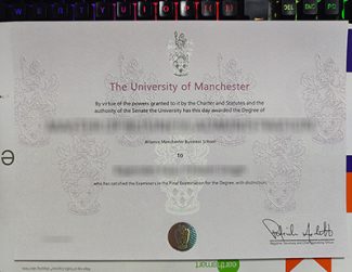 University of Manchester diploma certificate