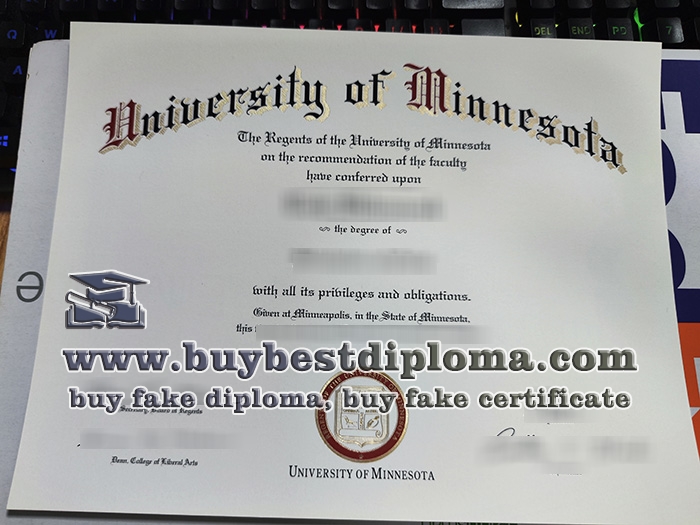 fake University of Minnesota diploma