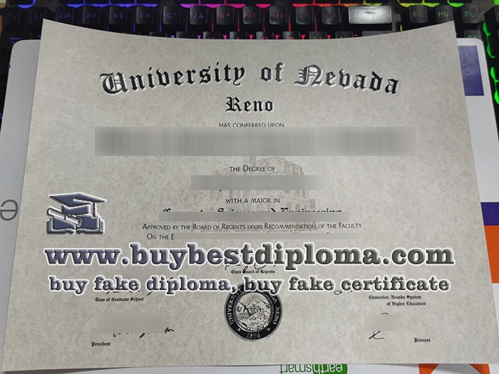 fake University of Nevada Reno diploma,