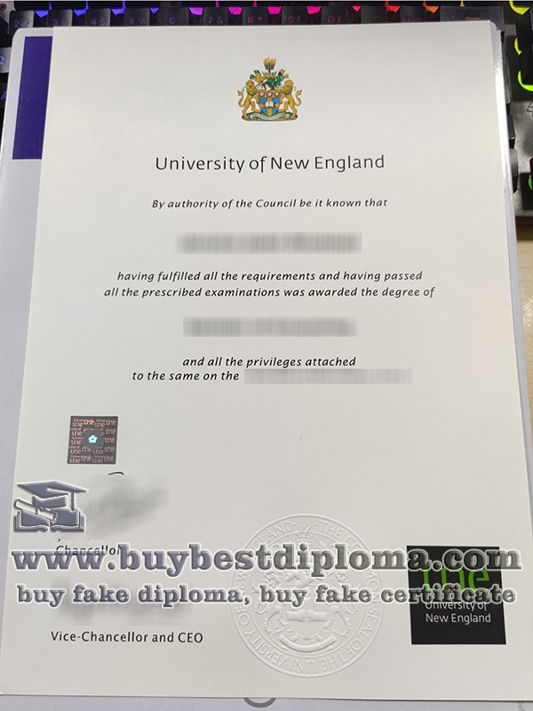 University of New England degree, University of New England diploma, fake UNE certificate,
