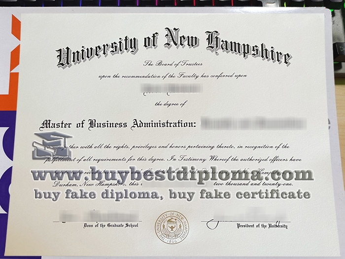University of New Hampshire diploma, fake University of New Hampshire degree, fake MBA certificate,