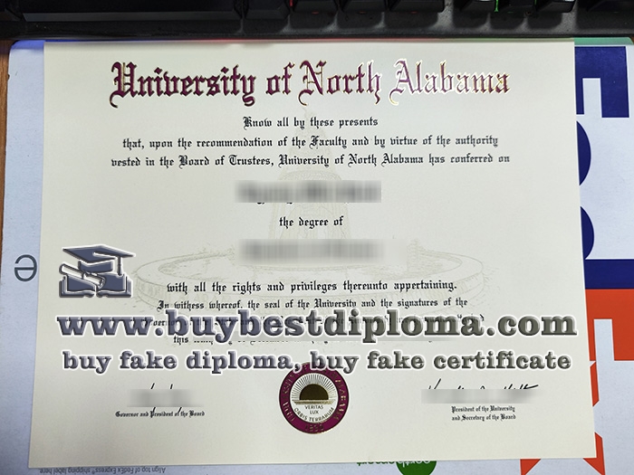 University of North Alabama diploma, University of North Alabama certificate,