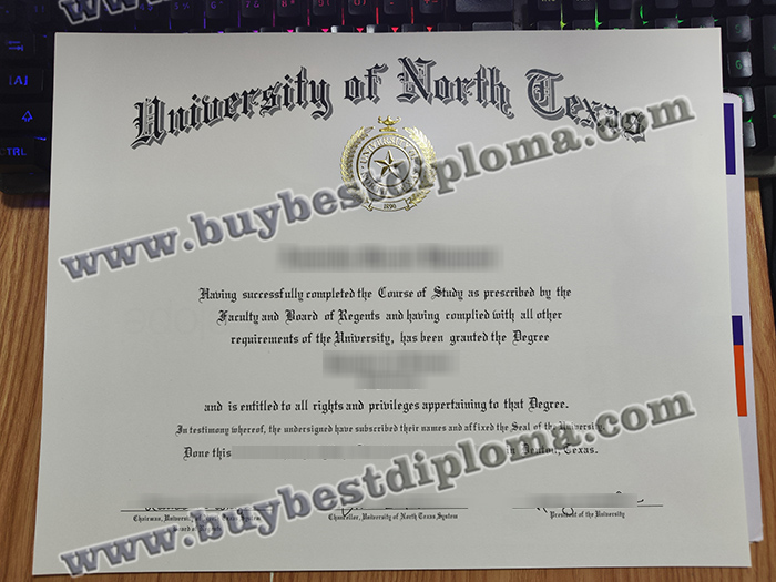 University of North Texas diploma, University of North Texas degree,