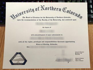 University of Northern Colorado diploma, University of Northern Colorado certificate,