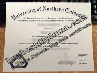 University of Northern Colorado diploma, University of Northern Colorado certificate,