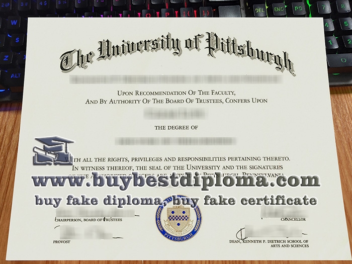 University of Pittsburgh diploma, University of Pittsburgh certificate,