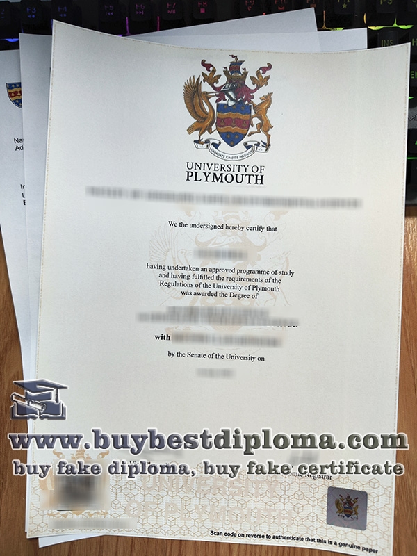 University of Plymouth degree, fake University of Plymouth diploma,