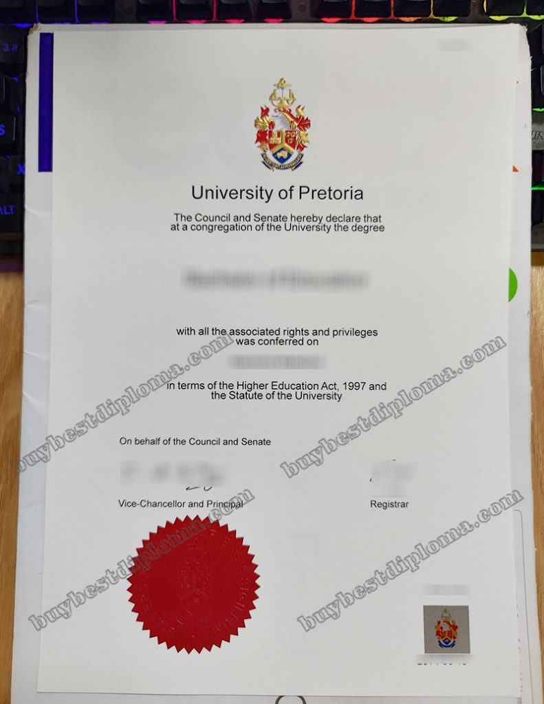 University of Pretoria degree, University of Pretoria certificate,