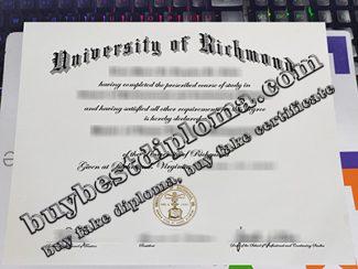 University of Richmond diploma, University of Richmond certificate,