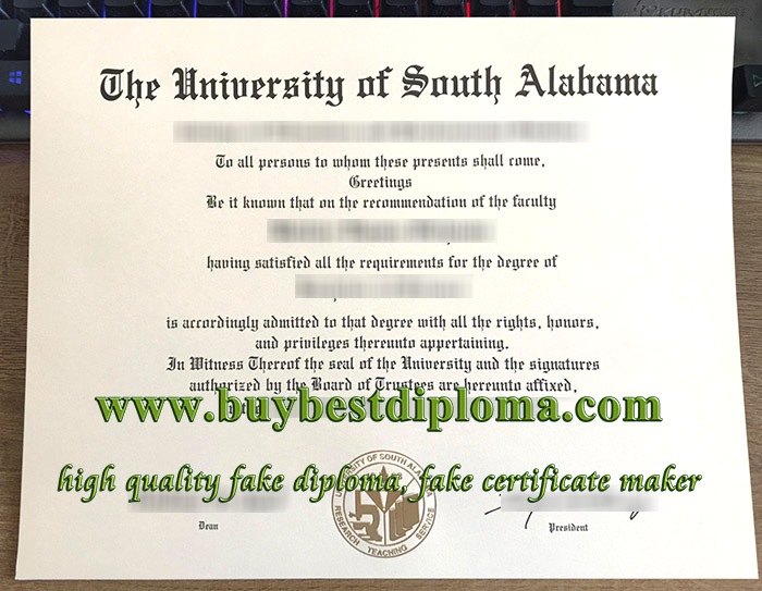 University of South Alabama diploma, University of South Alabama degree, University of South Alabama certificate,