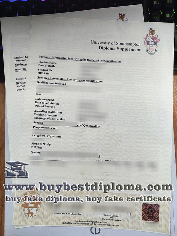University of Southampton transcript
