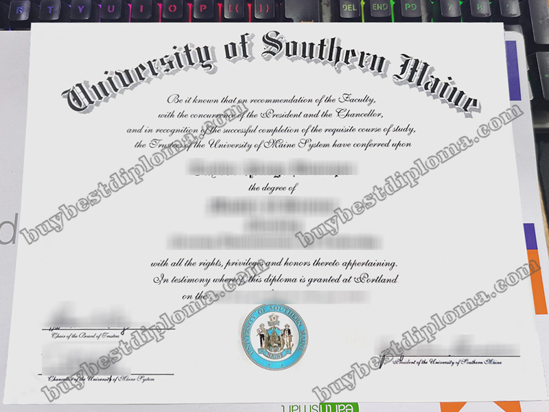 University of Southern Maine diploma, University of Southern Maine certificate,