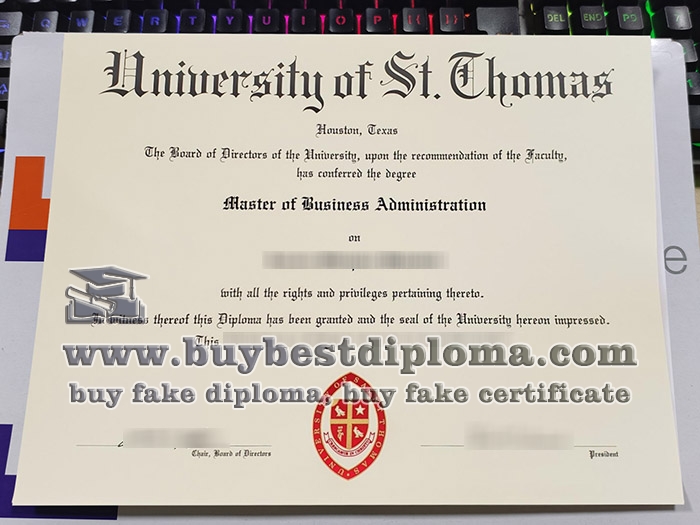 University of St. Thomas Texas diploma, fake UST diploma, University of St. Thomas Texas degree,