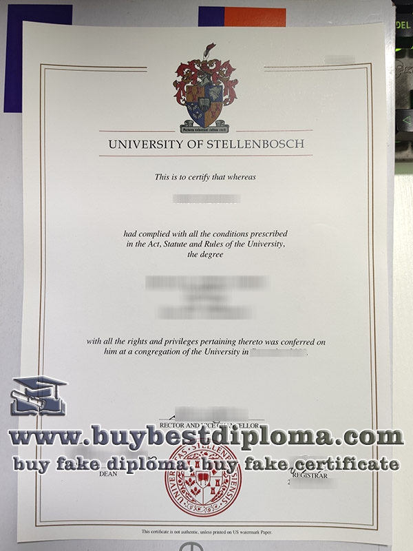 Stellenbosch University degree, fake Stellenbosch University diploma,