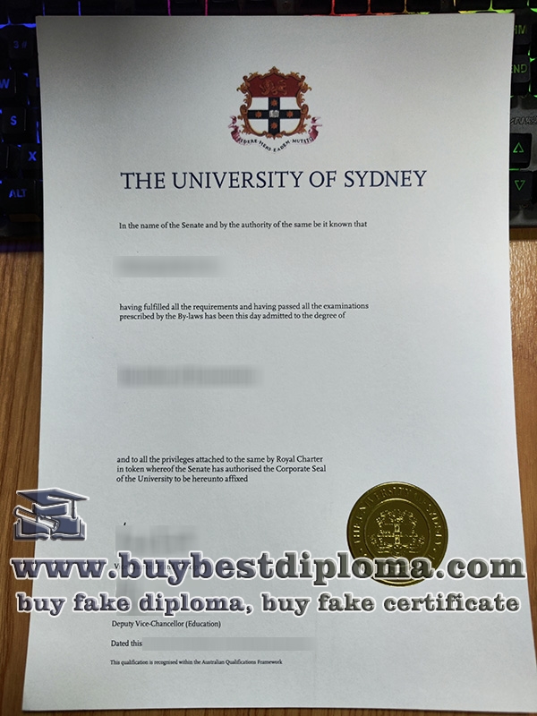 University of Sydney fake degree, University of Sydney certificate,