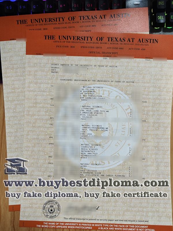 University of Texas at Austin transcript, fake UT Austin transcript,