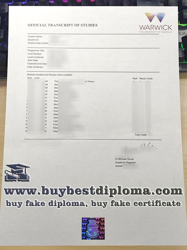 University of Warwick transcript, fake University of Warwick certificate,