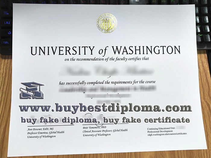 University of Washington certificate, University of Washington professional developement certificate,