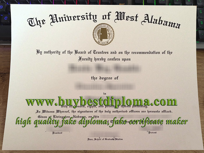University of West Alabama diploma, University of West Alabama degree, fake UWA certificate.