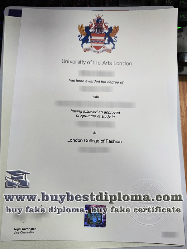 London College of Fashion degree, University of the Arts London degree,