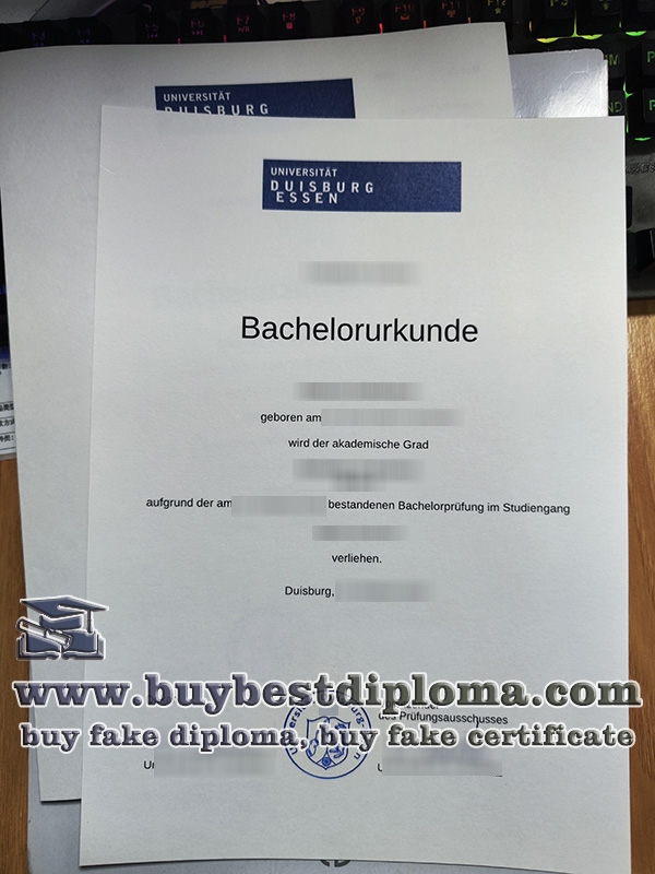 University of Duisburg-Essen diploma, Universität Duisburg-Essen urkunde, 