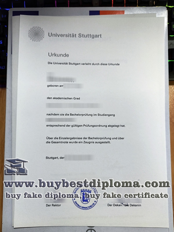 Universität Stuttgart urkunde, Universität Stuttgart degree,