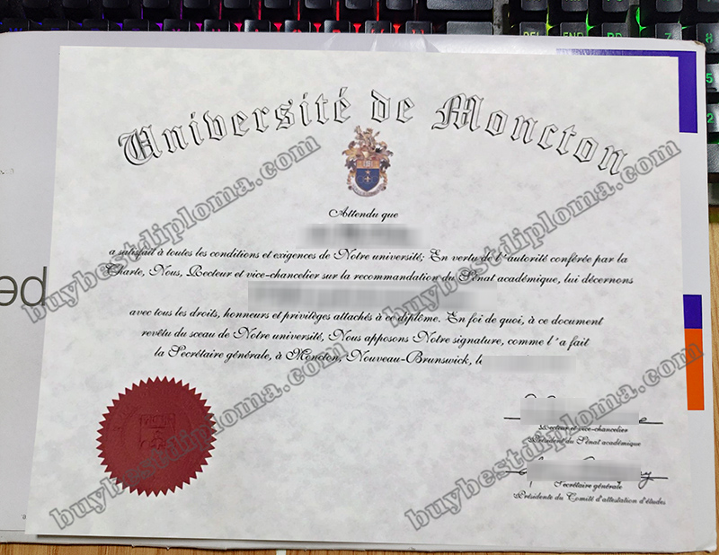 University of Moncton diploma, Université de Moncton certificate,