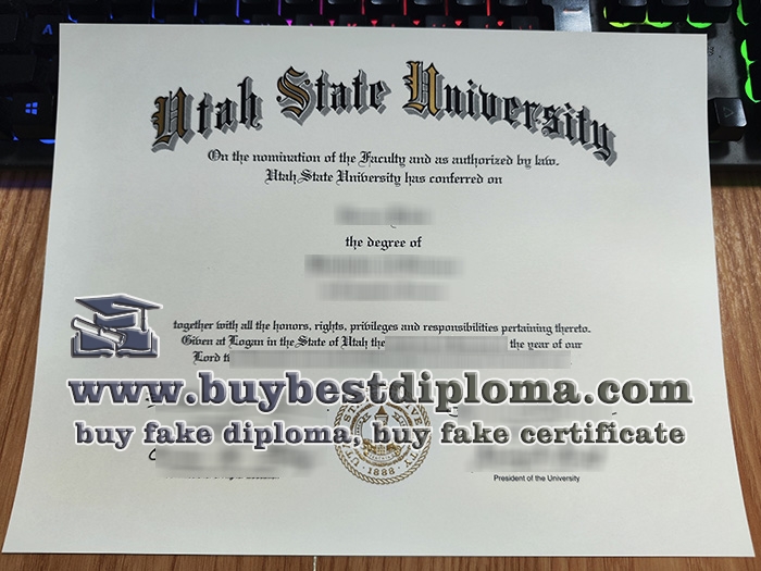 Utah State University diploma, Utah State University certificate,