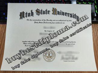 Utah State University fake diploma, fake USU certificate,