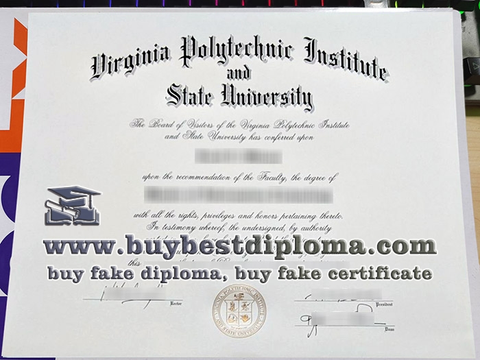 Virginia Polytechnic Institute and State University diploma, fake Virginia Tech diploma,