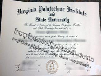 Virginia Tech diploma, Virginia Polytechnic Institute degree certificate,