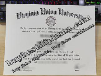 Virginia Union University diploma, Virginia Union University certificate,