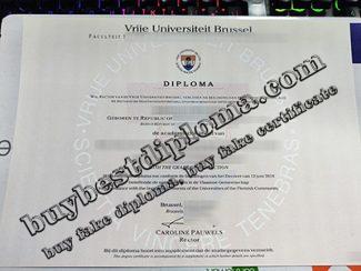 Vrije Universiteit Brussel diploma, VUB degree,