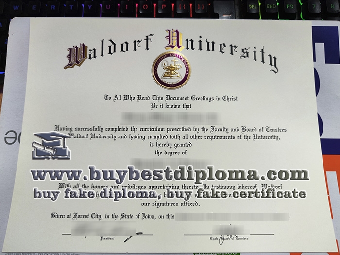 Waldorf University diploma, Waldorf University certificate,