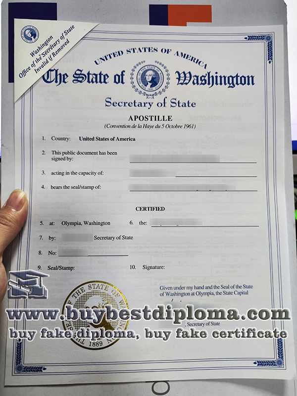 State of Washington apostille, USA apostille,