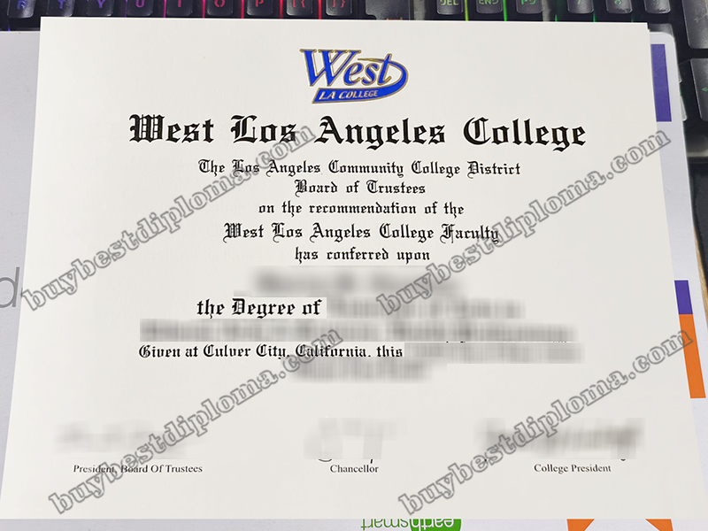 West Los Angeles College diploma, West Los Angeles College certificate,