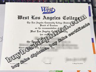 West Los Angeles College diploma, West Los Angeles College certificate,