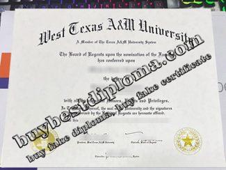 West Texas A&M University diploma, West Texas A&M University degree,