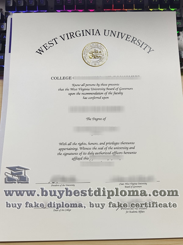 West Virginia University diploma, fake WVU certificate, West Virginia University degree,