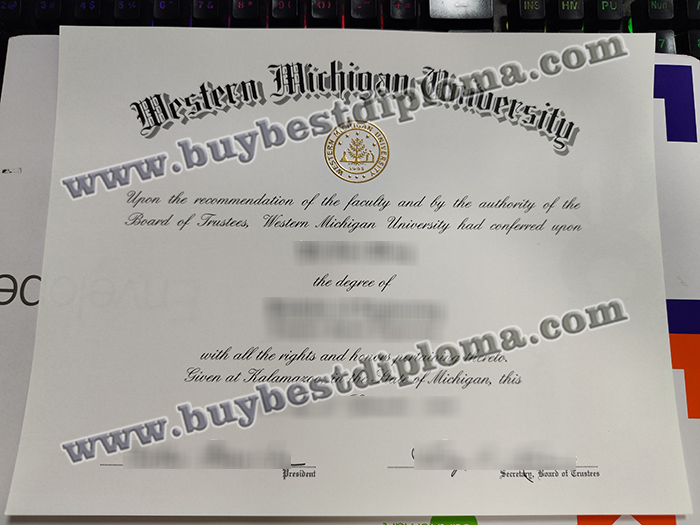 Western Michigan University diploma, Western Michigan University certificate,