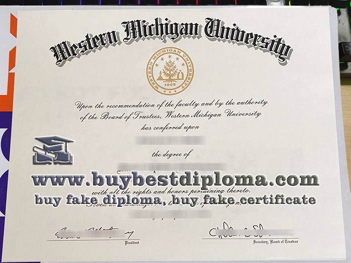 Western Michigan University diploma, Western Michigan University degree certificate,