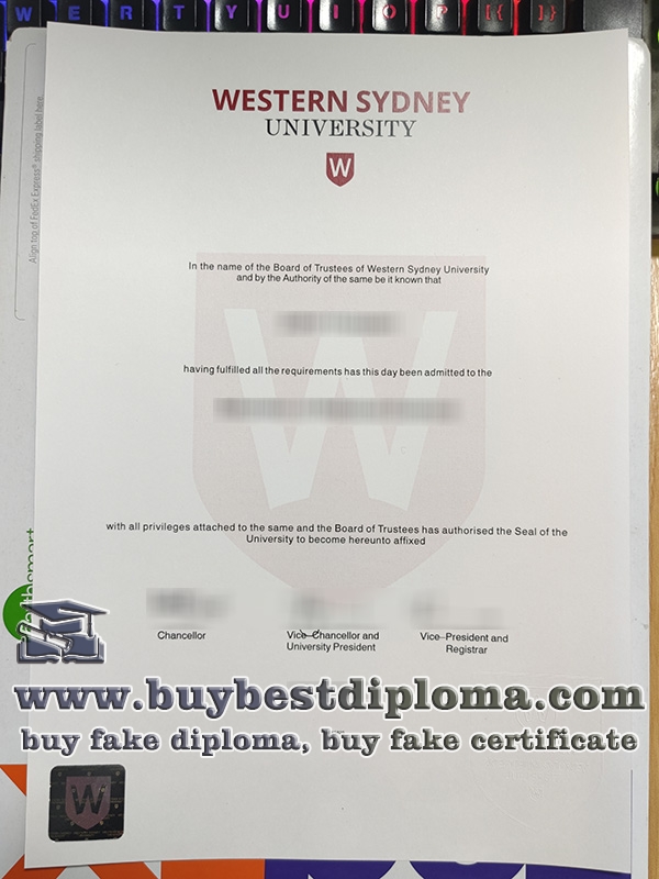 Western Sydney University degree, Western Sydney University diploma,