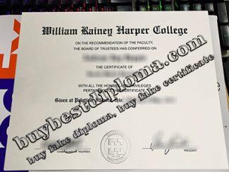 William Rainey Harper College diploma, William Rainey Harper College certificate,