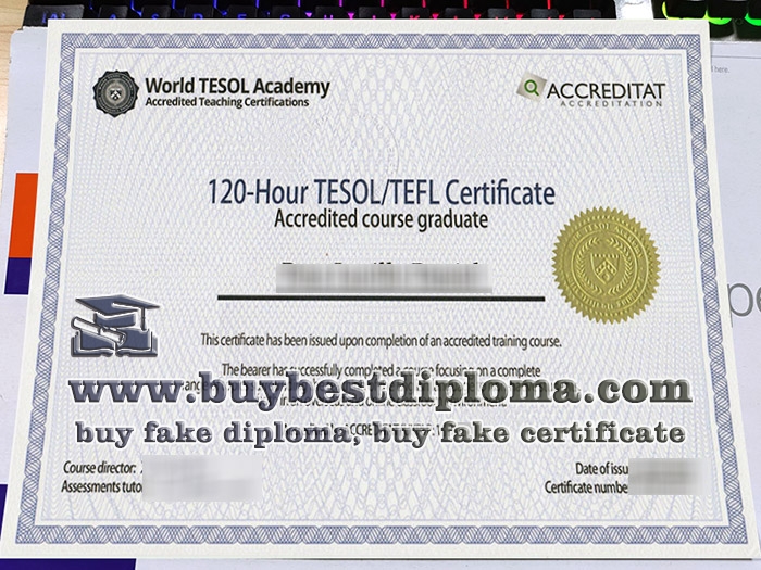 fake TESOL certificate, World TESOL Academy TESOL certificate,