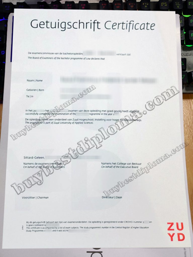 Zuyd Hogeschool degree, Zuyd Hogeschool diploma,