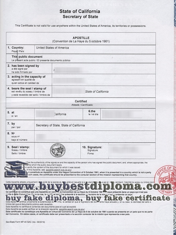 california apostille, fake US diploma apostille,