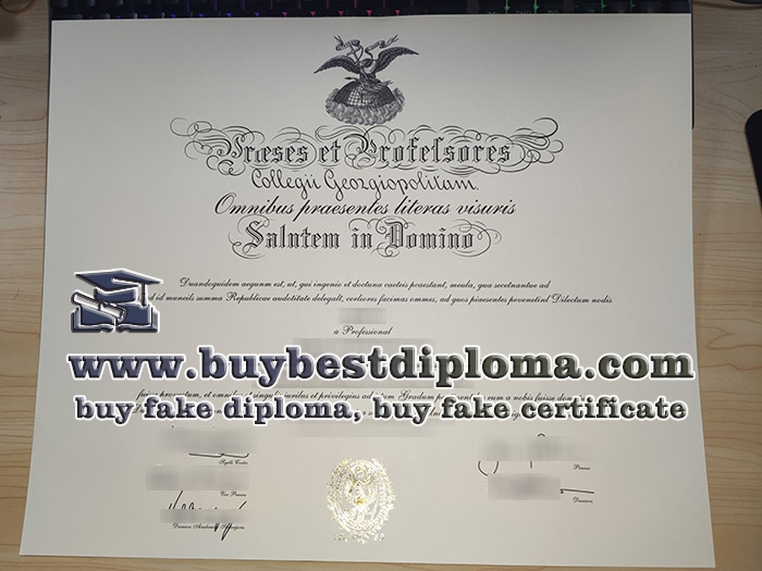 Georgetown University diploma, Universitas Georgiopolitana diploma,