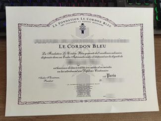 Le Cordon Bleu diplome, Le Cordon Bleu certificate,