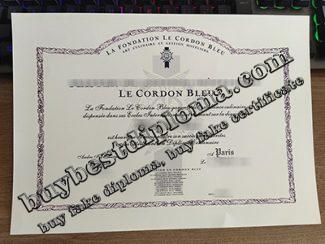 Le Cordon Bleu diplome, Le Cordon Bleu certificate,